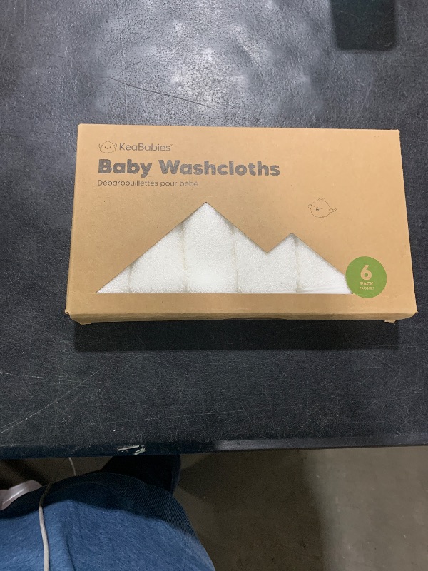Photo 1 of 6-Pack Baby Washcloths - Soft Viscose from Bamboo Washcloth, Baby Wash Cloths for Newborn, Kids, Bath Baby Towels, Face Towel, Face Cloths for Washing Face (White)
