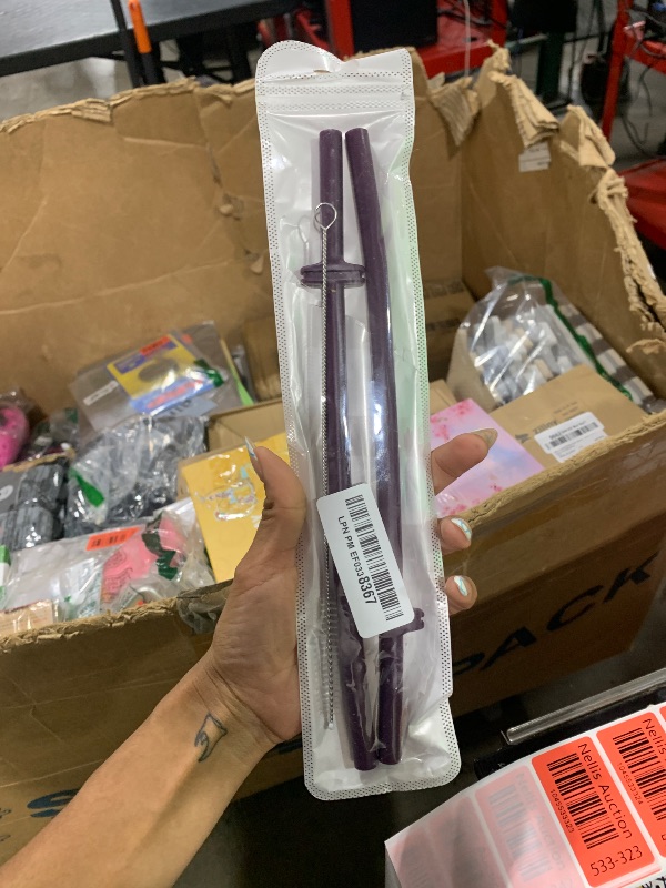 Photo 1 of Silicone Straw for Yeti Rambler, 2PCS Reusable Straws & 1 Cleaning Brush for Yeti 30/20 oz Tumbler with Magslider Lid, Adjustable Drinking Straws Accessories Patent Pending (Nordic Purple)