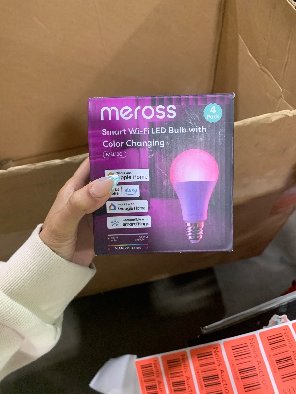 Photo 1 of meross Smart RGBWW WiFi LED Bulbs, Apple HomeKit Compatible, 60W Equivalent, 900 Lumens, Multicolor, 4 Pack