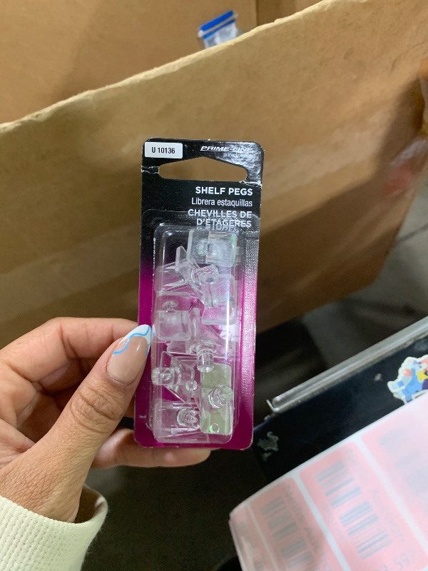 Photo 1 of Prime-Line U 10136 1/4 In., Clear Plastic, Shelf Support Peg (8 Pack)