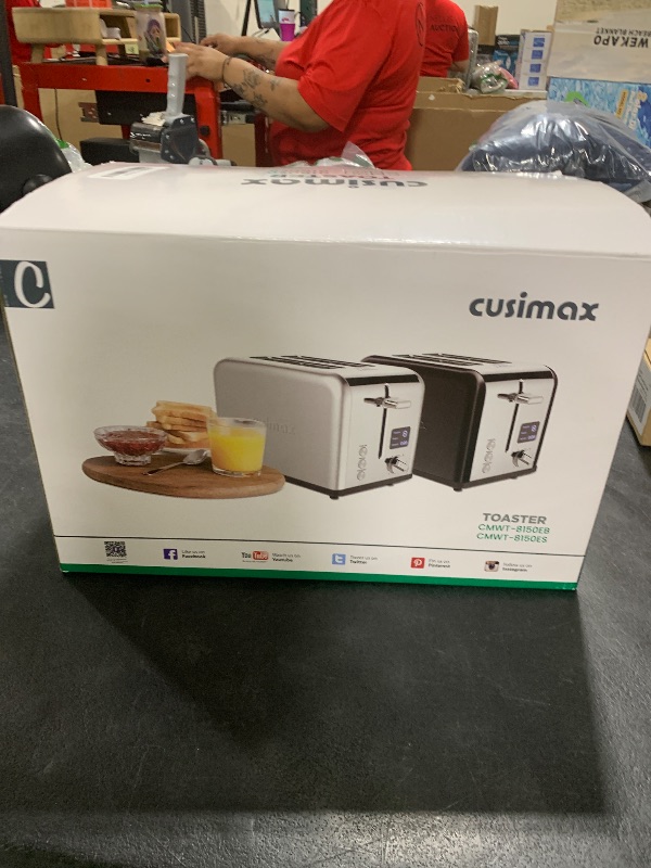 Photo 1 of CUSIMAX 2 Slice Stainless Steel Toaster With Large LED Display, 1.5'' Extra-Wide Slots, 6 Browning Settings, Cancel/Bagel/Defrost Function, Removable Crumb Tray, Black