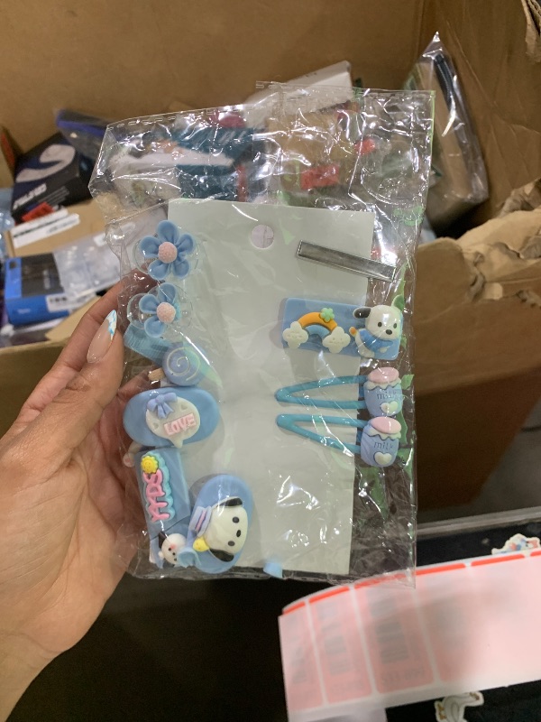 Photo 1 of 12 Pieces Kawaii Hair Clips for Girls Cartoon Girl Hair Accessories,Cute Things for Teen Girl Gifts (Blue PC Dog)