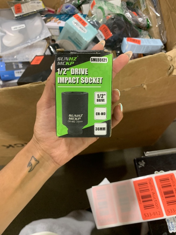 Photo 1 of SUNHZMCKP 36mm Socket | 1/2” Drive Deep Impact Socket | 6 Point |CR-MO | Spindle & Axle Nut Impact Grade Socket for Easy Removal (METRIC 36 mm)