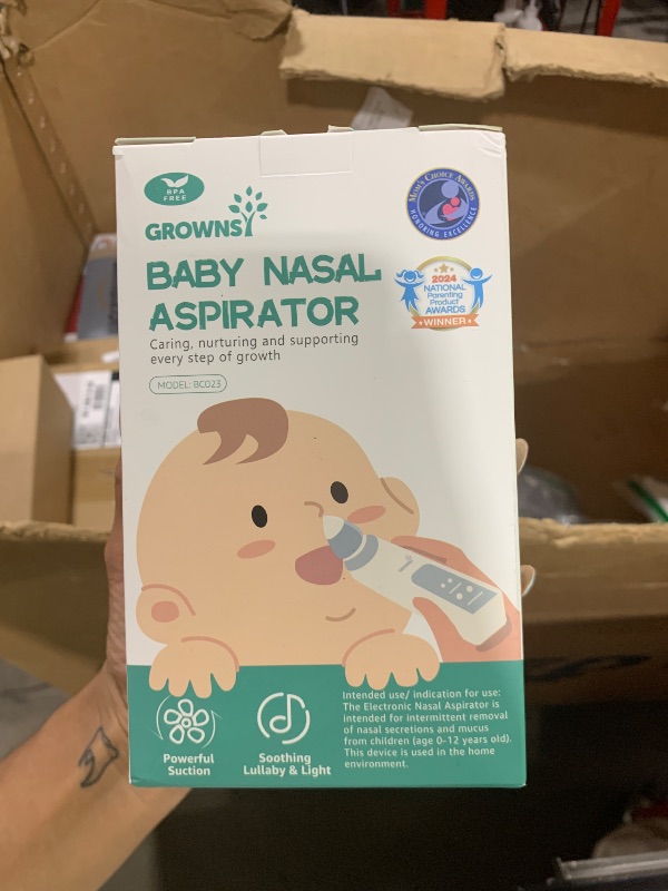 Photo 1 of GROWNSY Nasal Aspirator for Baby, Electric Baby Nose Sucker with Larger Suction Chamber and More Powerful Suction, Automatic Nose Cleaner with Music and Light Soothing Function