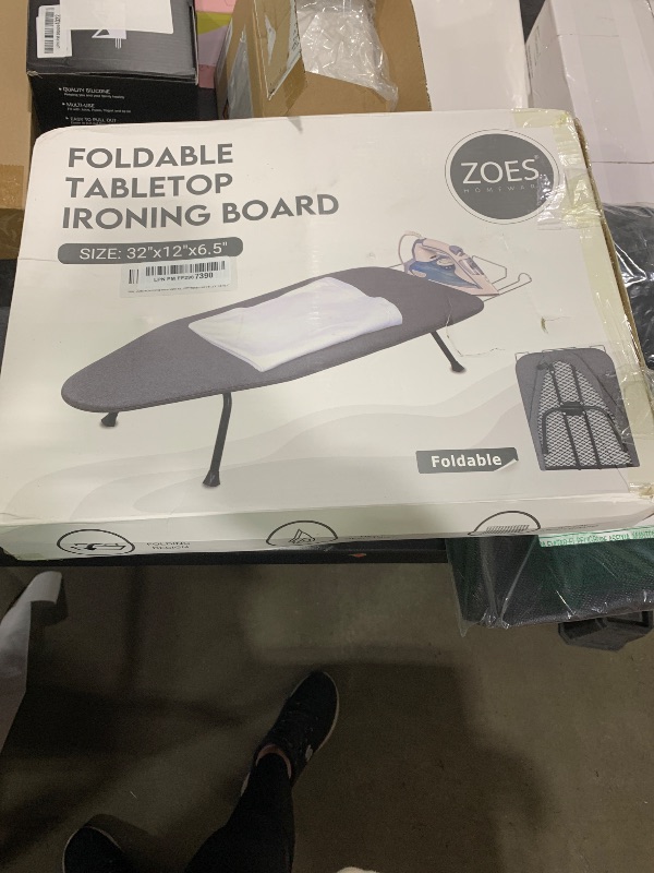 Photo 1 of ZOES HOMEWARE Metal Mesh Panel Tabletop Ironing Board | Foldable Iron Board | Heavy Duty Small Iron Board with Heat Resistant Cover and 100% Cotton 8mm Thicken Pad | 31.5"x11.8"x6.2"