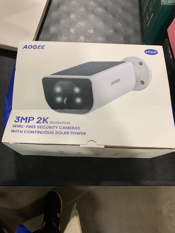 Photo 1 of AOQEE Cameras for Home Security-2K Wireless Security Camera Outdoor with AI Motion Detection & Siren, Non-Stop Solar Powered Charging, Color Night Vision, SD/Cloud Storage, Waterproof, S1 4P