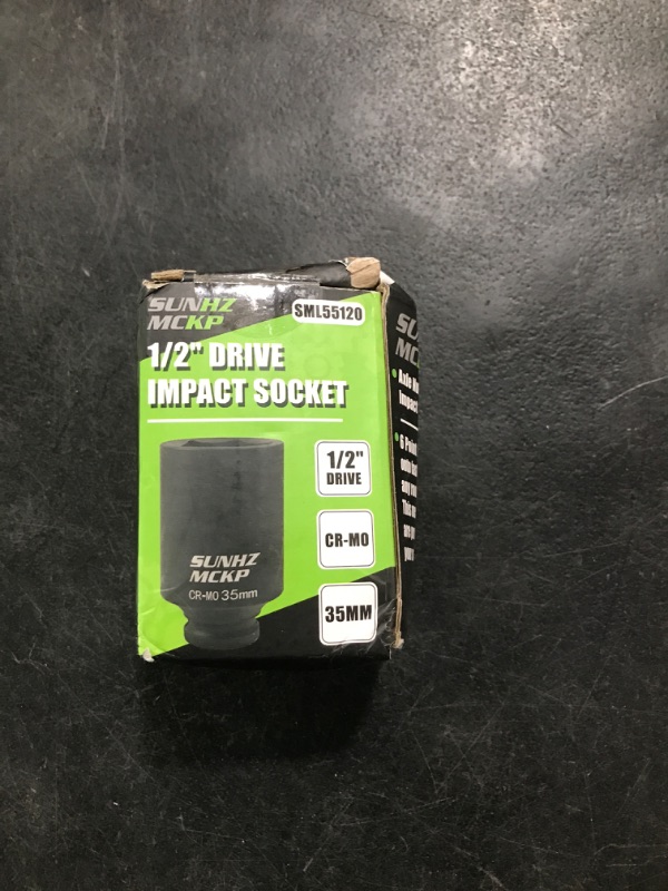Photo 1 of SUNHZMCKP 1/2 Inch Drive Impact Socket, Metric 35 mm Deep 6 Point Socket, CR-MO, Axle Nut Impact Grade Socket for Easy Removal