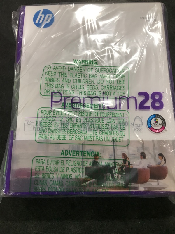 Photo 1 of HP Printer Paper | 8.5 x 11 Paper | Premium 28 lb | 1 Ream - 500 Sheets | 100 Bright | Made in USA - FSC Certified | 205200R