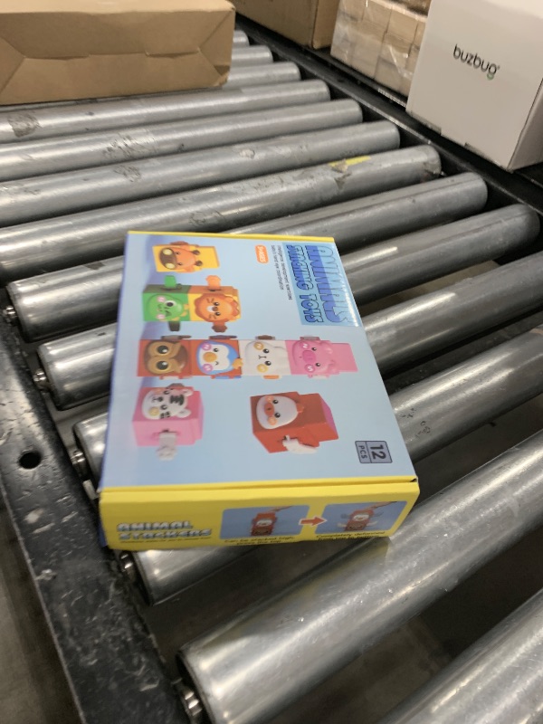 Photo 1 of 12 PCS Stacking Toys Set for Toddlers 1 2 3 4 Years Old Boys Girls Preschool Sensory Block Toys Pressable Animals Stacking Blocks with Cute Expressions Fun Christmas Birthday Gifts for Kids Ages 1+