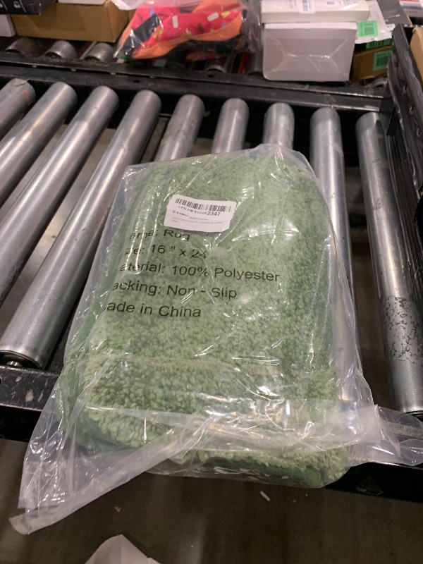 Photo 1 of COSY HOMEER Extra Thick Bath Rugs for Bathroom - Anti-Slip Bath Mats Soft Plush Yarn Shaggy 100% Strong Mirco Polyeste Mat Living Room Bedroom Mat Floor Water Absorbent(Green,16x24 - Inches)