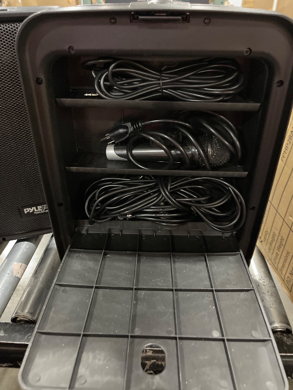 Photo 1 of Pyle PA Speaker DJ Mixer Bundle - 300 W Portable Wireless Bluetooth Sound System w/ USB SD XLR 1/4" RCA Inputs - Dual Speaker, Mixer, Microphone, Stand, Cable - Home/Outdoor Party - PPHP28AMX,Black