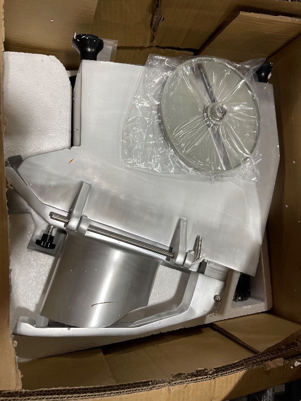 Photo 1 of VEVOR Commercial Food Processor 2 Feeding Holes, 550W Electric Vegetable Slicer 1600 RPM, Stainless Steel Vegetable Processor Detachable 6-blades, 3mm/4mm/7mm Shred, 2mm/4mm Slice