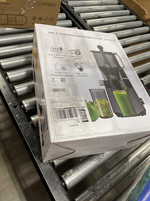 Photo 1 of Cold Press Juicer, 5.8" Extra Large Feed Chute Fit Whole Fruits & Vegetables, 350W Slow Masticating Juicer Machines, Easy to Clean,High Juice Yield?Grey?
