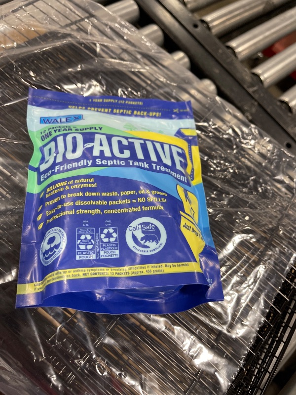 Photo 1 of Walex Bio-Active Home Septic Tank Treatment - Strong Digestive Power with Beneficial Bacteria & Enzymes for Liquefying Solids & Breaking Down Waste, Odor Neutralizer -1 Year Supply, 12 Packets