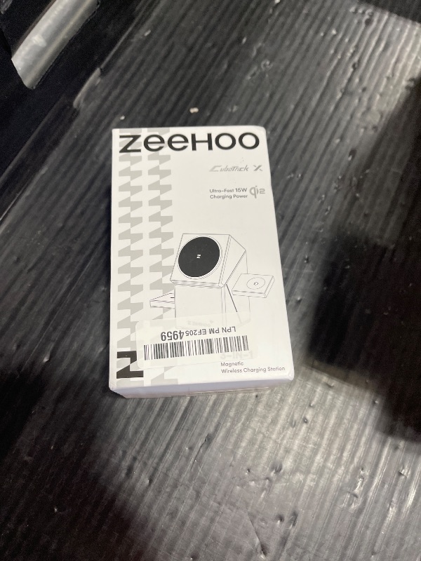 Photo 1 of ZEEHOO 3 in 1 Charging Station for Apple, iPhone Mag-Safe Charger, Qi2 Certified, Rotating Wireless Charger Stand for iPhone 16,15,14,13,12 Series, Apple Watch, AirPods (USB-C Charger Included)