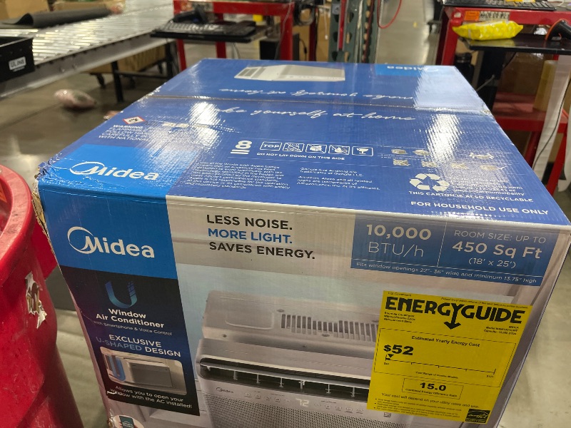 Photo 1 of Midea 10,000 BTU U Shaped Smart Inverter Window Air Conditioner, Cools up to 450 Sq. Ft.,Ultra Quiet with Open Window Flexibility, Works with Alexa/Google Assistant, 35% Energy Savings, Remote Control