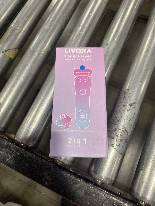 Photo 1 of Livora Electric Shaver for Women?Silk Glide Pro Shaver?Rechargeable Electric Trimmer for Bikini, Pubic Hair, Legs, Body, Wet/Dry (Blue)