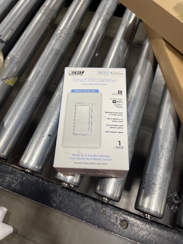 Photo 1 of Feit Electric Smart Dimmer Switch, Neutral Wire Required for Installation, Compatible with Amazon Alexa and Google Assistant, Smart Dimmer Light Switch, White, Model:DIM/WiFi