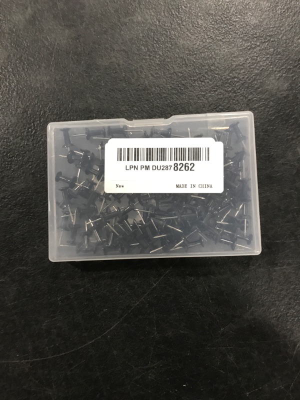 Photo 1 of Yalis Push Pins 100-count Black Thumb Tacks Standard Dark Pushpins Steel Point and Plastic Head