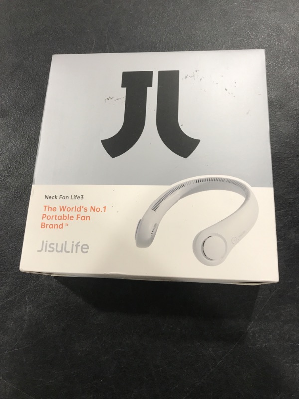 Photo 1 of JISULIFE Portable Neck Fan, Hands-Free Bladeless, 5 Speeds, 4000 mAh Battery Operated Wearable Personal Fan, Twistable, Rechargeable, Gift for Women Men-Grey