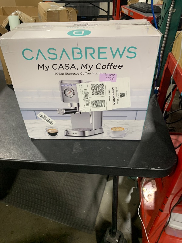 Photo 1 of CASABREWS CM5418 Espresso Machine 20 Bar, Compact Espresso Maker with Steam Milk Frother, Stainless Steel Coffee Machine with 34oz Removable Water Tank for Cappuccino, Latte, Silver