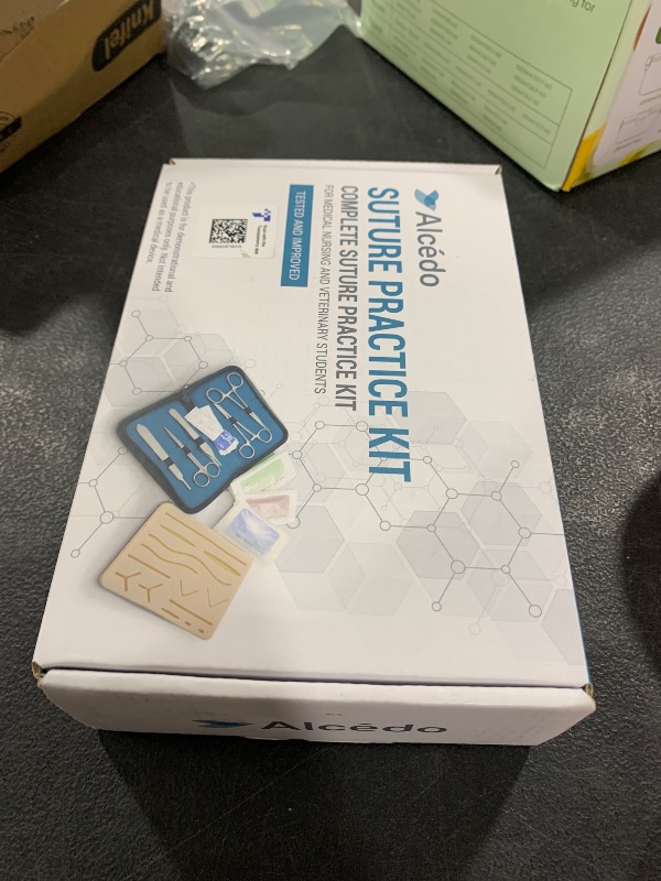 Photo 1 of Alcedo Suture Practice Kit for Medical Students | Complete Set (32 Pieces) Include Durable Large Suturing Pad with Pre-Cut Wounds, Tools Kit, and Suture Threads | Perfect for Practice, Demonstration