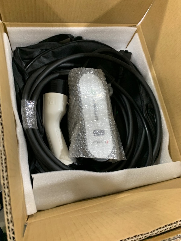 Photo 1 of Level 1 Level2 EV Charger 16 Amp 110-240 V,17 ft Cable, Portable Electric Vehicle Charger with NEMA5-15P & 6-20 Plug Compatible for SEA J1772 EV Cars for Home and Outdoor (White)