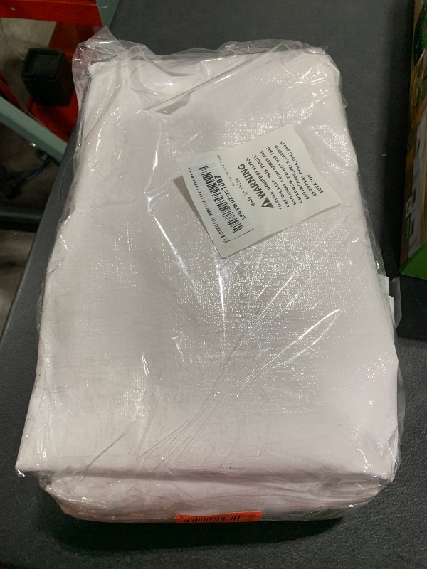 Photo 1 of CAMPMAC White Heavy Dut Waterproof Tarp 8' x 12', 10 Mil Thick, High Durability, Rip and Tear Resistant with Metal Grommets Every 20 Inches