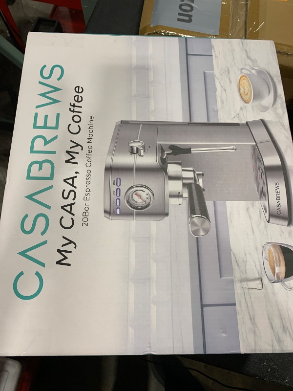 Photo 1 of CASABREWS CM5418 Espresso Machine 20 Bar, Compact Espresso Maker with Steam Milk Frother, Stainless Steel Coffee Machine with 34oz Removable Water Tank for Cappuccino, Latte, Silver