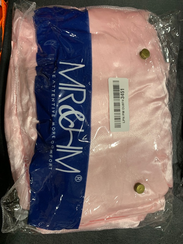 Photo 1 of MR&HM Satin Bed Sheets, Full Size Sheets Set, 4 Pcs Silky Bedding Set with 15 Inches Deep Pocket for Mattress (Full, Light Pink)