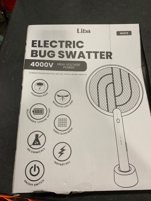 Photo 1 of LiBa Electric Fly Swatter Racket, 2 in 1 Electric Bug Zapper USB Rechargeable, 4000V Indoor Outdoor Mosquitoes Zapper with 5 Layer Safety Mesh, Cordless Insect Killer Trap Home Office Camping Patio