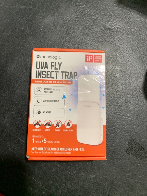Photo 1 of Mosalogic Fruit Fly Traps for Indoors Gnat Trap for House Indoor-600 Sqft Protection Area UV Fly Insect Trapper for Fruit Flies?Gnat?Mosquito?and Other Flying Insect Plug in Bug Zapper Killer White