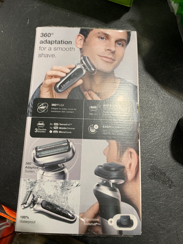 Photo 1 of Braun Electric Razor for Men, Series 7 360 Flex Head Foil Shaver with Precision Beard Trimmer, Rechargeable, Wet & Dry and Travel Case, Black, 5 Piece Set