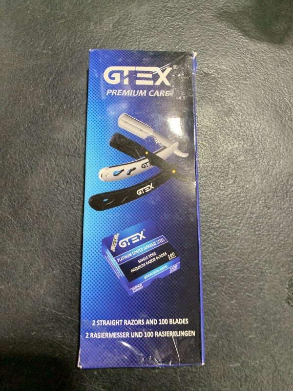 Photo 1 of Straight Razors For Men 100 GTEX Barber Razor Blades - 2 Professional Single Blade Razors for Men Navajas Para Barbero Straight Edge Razor Barber Beard Razor Shavette Shaving Razor Kit