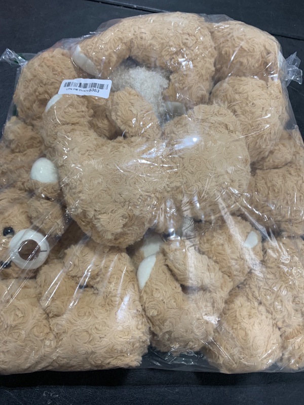 Photo 1 of MorisMos 14 Piece Teddy Bears Bulk Baby Shower,14 Inch Cute Teddy Bear Stuffed Animals Plush,Small Stuffed Bears,Centerpiece Decoration,Brown,White,Dark Brown