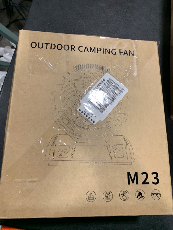 Photo 1 of Camping LED Fan with Light, 40000mAh Rechargeable Battery Powered Outdoor Tent Fan with Light and Hook, 6 Speed, Personal USB Desk Fan for Camping, Fishing, Power Outage,Hurricane, Worksite