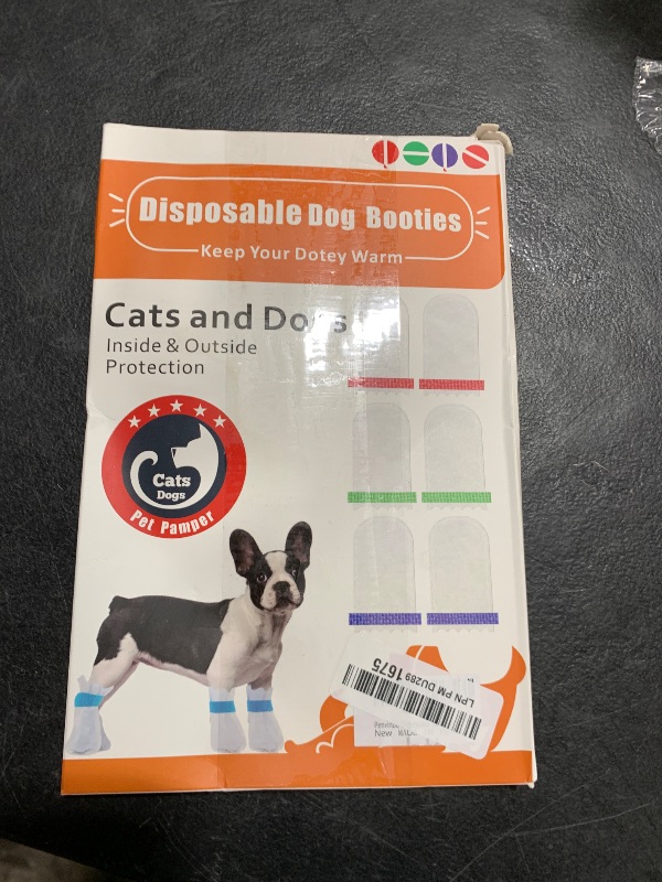 Photo 1 of 20 Disposable Dog Boots, Disposable Waterproof Dog Boots, Disposable dustproof Dog Shoes, with 3 Rolls of Adjustable self-Adhesive Bandages for Enhanced Adhesion(Medium)
