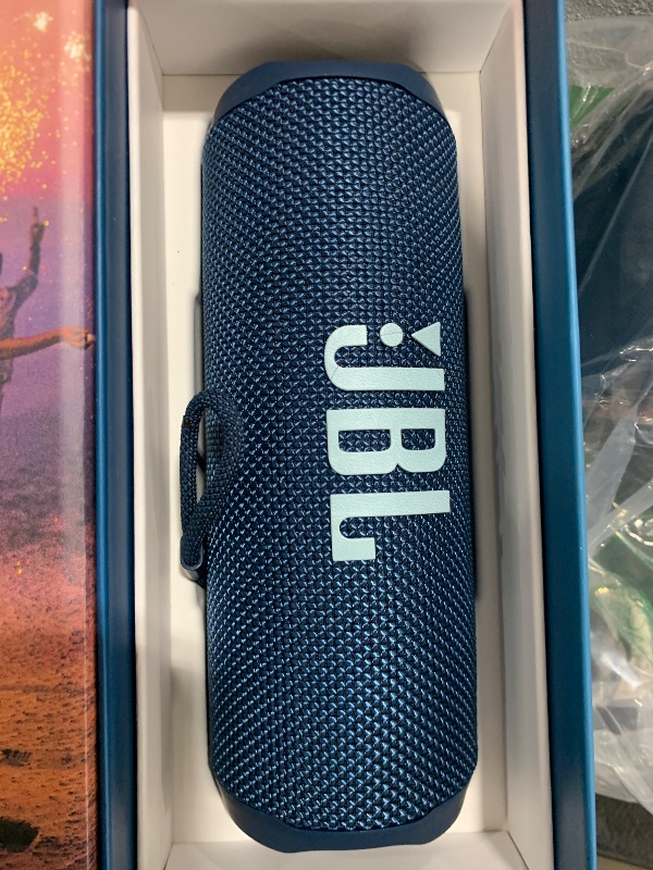 Photo 1 of JBL Flip 6 - Waterproof Portable Bluetooth Speaker, Powerful Sound and deep bass, IPX7 Waterproof, 12 Hours of Playtime with Megen Hardshell Case - Blue