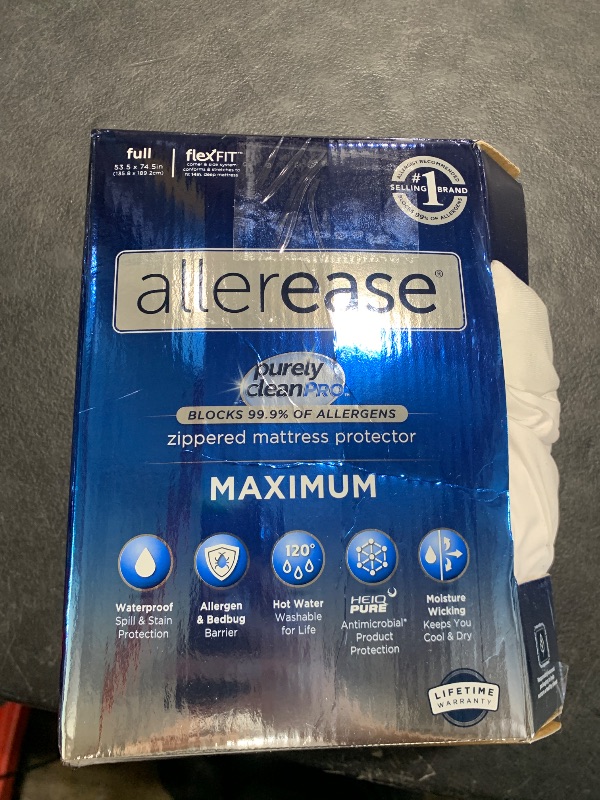 Photo 1 of AllerEase Waterproof Mattress Protector, Maximum Allergy Mattress Protector, Full Zippered Mattress Cover