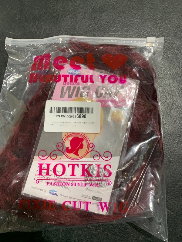 Photo 1 of HOTKIS Short Pixie Wigs Human Hair for Black Women Pixie Cut Wig Human Hair Short Burgundy Hair Wigs Glueless Human Hair 99J Boy Cut Wig Red Wig for Women