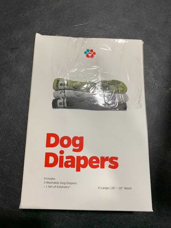Photo 1 of Pet Parents® Washable Dog Diapers (3pack) + Extendrs® of Durable Doggie Diapers, Premium Dog Diapers Female & Male (X-Large, Camo)