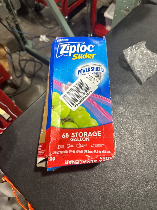 Photo 1 of Ziploc Gallon Food Storage Slider Bags, Power Shield Technology for More Durability, 68 Count