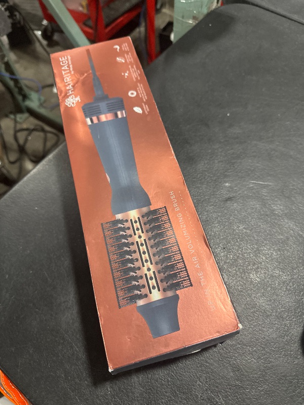 Photo 1 of Hairitage Volumizing One Step Blow Dry Brush + Hair Dryer for Curling + Straightening - Ceramic Tourmaline Blowout Brush + Volumizer - Hair Styler for Smooth Shiny, Frizz-Free Styles - Matte Grey