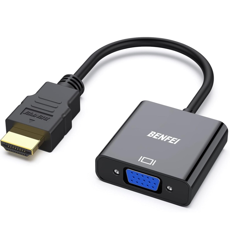 Photo 1 of BENFEI HDMI to VGA, Gold-Plated Adapter (Male to Female) for Computer, Desktop, Laptop, PC, Monitor, Projector, HDTV, Chromebook, Raspberry Pi, Roku, Xbox and More - Black