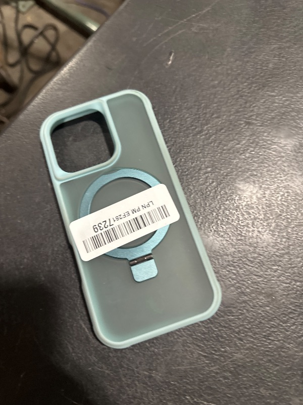 Photo 1 of ZHOGTNEG for iPhone 16 pro case, Built-in Metal Stand and Ring Holder, Magsafe Compatible, Military Grade Protection, Shockproof, Men's and Women's -Lake Blue