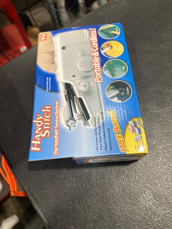 Photo 1 of Handheld Mini Sewing Machine for Beginners, Portable Sewing Machine with Sewing Kits for Adults Quick Stitching and Home DIY, Travel (Blue)