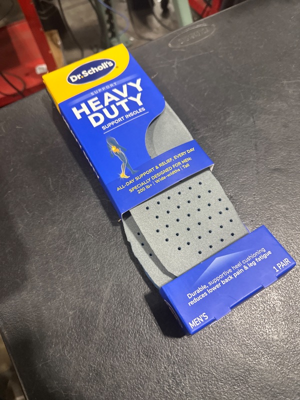 Photo 1 of Dr. Scholl's Heavy Duty Support Insole Orthotics, Big & Tall, 200lbs+, Wide Feet, Shock Absorbing, Arch Support, Distributes Pressure, Trim to Fit Inserts, Work Boots & Shoes, Men Size 8-14, 1 Pair