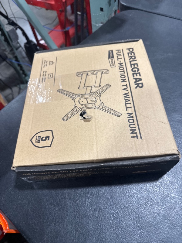Photo 1 of Perlegear UL Listed Full Motion TV Mount for Most 26–60 inch Flat or Curved TVs up to 82 lbs, Wall Bracket with Articulating Arms, Tool-Free Tilt, Swivel, Extension, Max VESA 400x400mm, PGMF3