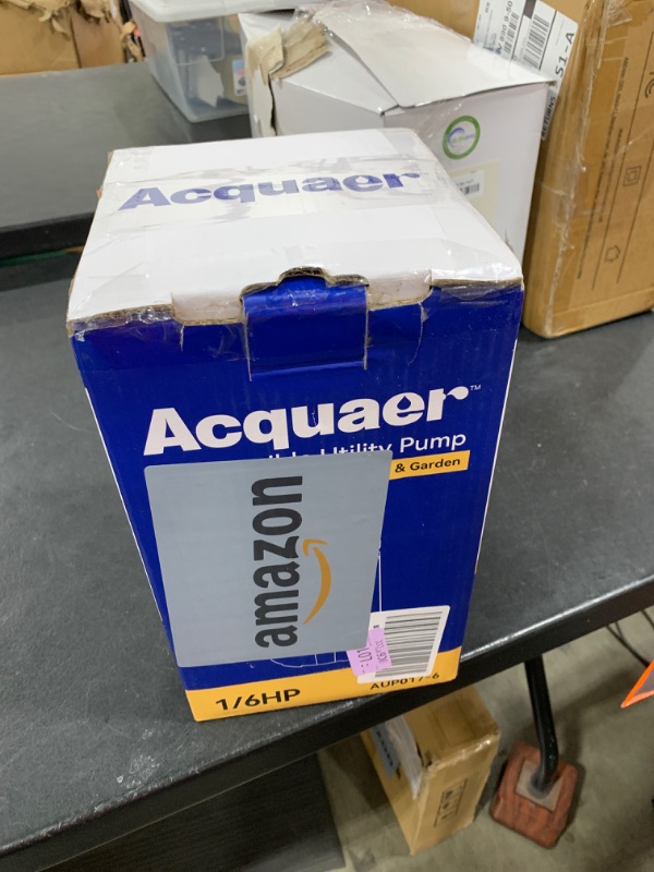 Photo 1 of Acquaer 1/6 HP Automatic Submersible Water Pump, 115V Sump Pump with 3/4” Garden Hose Check Valve Adapter,1850 GPH High Flow Water Removal for Swimming Pool Cover Hot Tubs Flooded House Basement