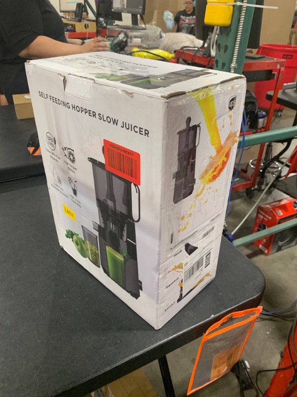 Photo 1 of Cold Press Juicer, 5.8" Extra Large Feed Chute Fit Whole Fruits & Vegetables, 350W Slow Masticating Juicer Machines, Easy to Clean,High Juice Yield?Grey?
